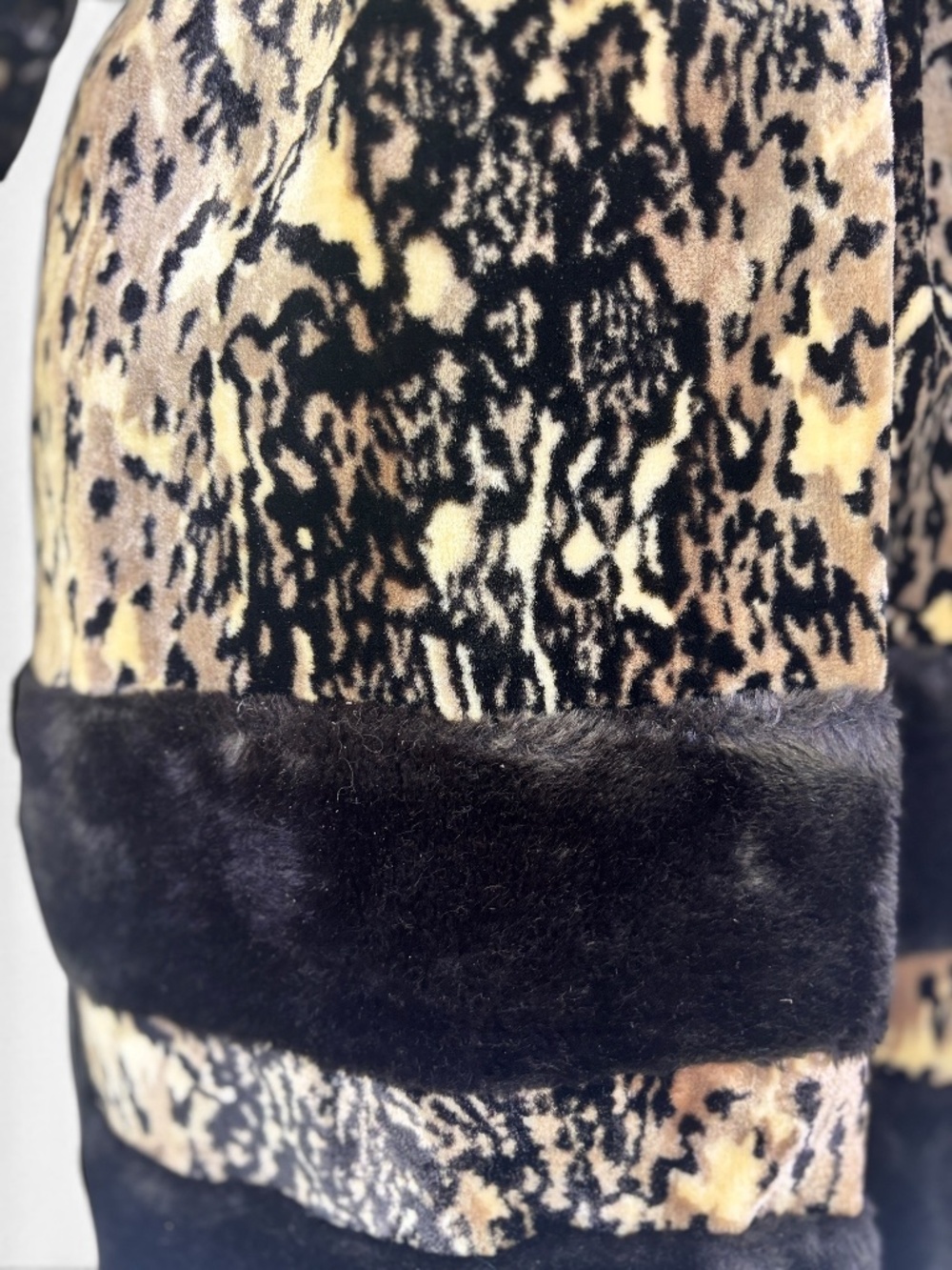 Vintage 1960s Leopard Animal Print Faux Fur Mod Glam Statement Jacket Coat  M - Picture 9 of 9